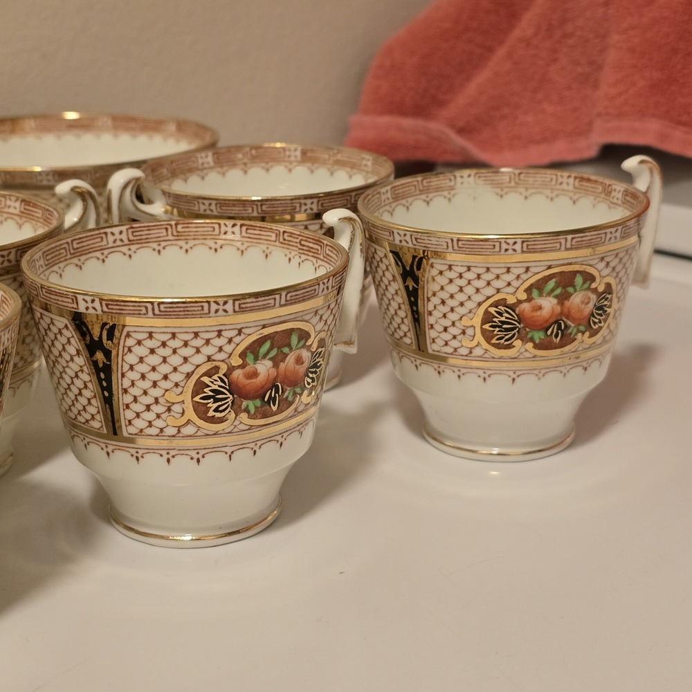 Vintage Fenton Mocha 3326 Bone China Fenton England 8 Piece Tea Set - Picture 4 of 16